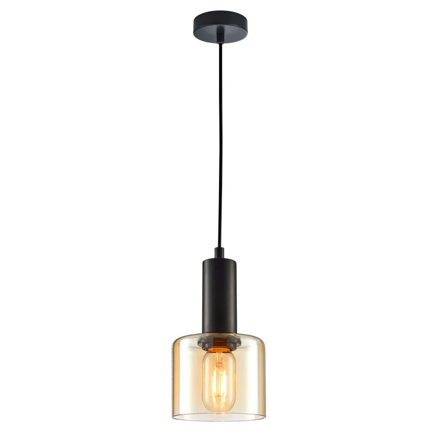 Santia I black/gold - Italux - lampa wisząca nowoczesna