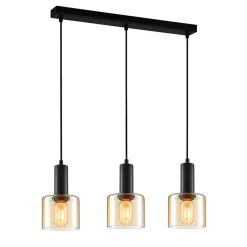 Santia III black/gold - Italux - lampa wisząca nowoczesna
