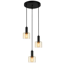 Santia III black/gold - Italux - żyrandol wiszący nowoczesny