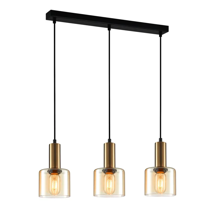 Santia III gold - Italux - lampa wisząca nowoczesna