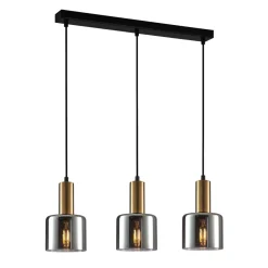 Santia III gold/black - Italux - lampa wisząca nowoczesna