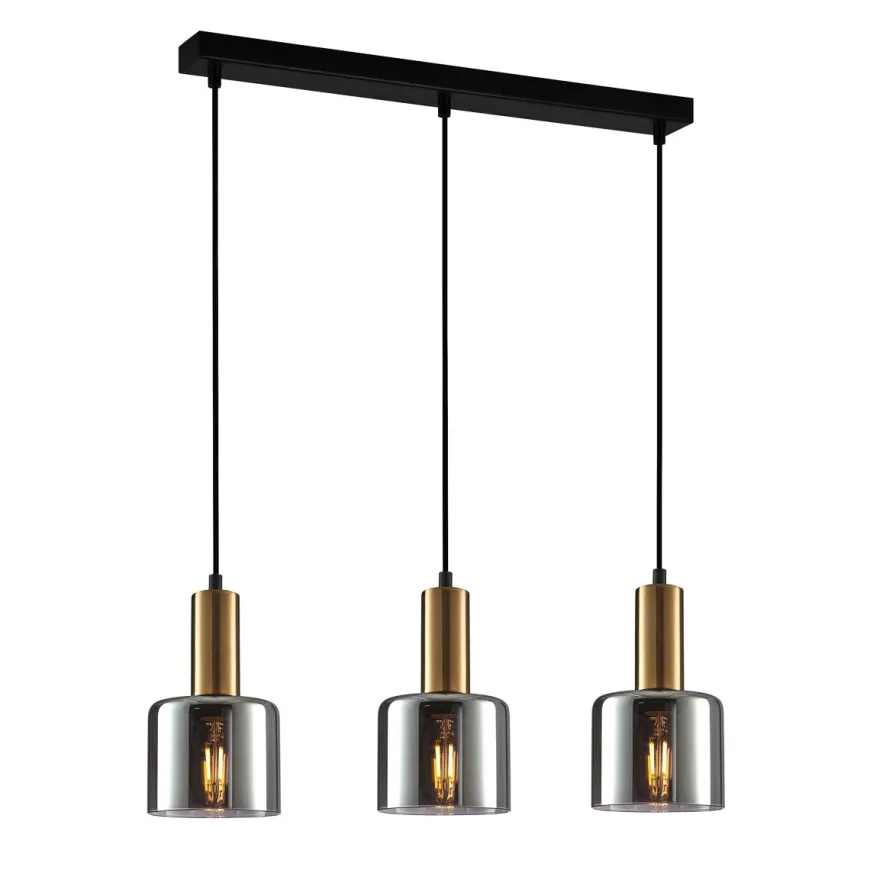 Santia III gold/black - Italux - lampa wisząca nowoczesna