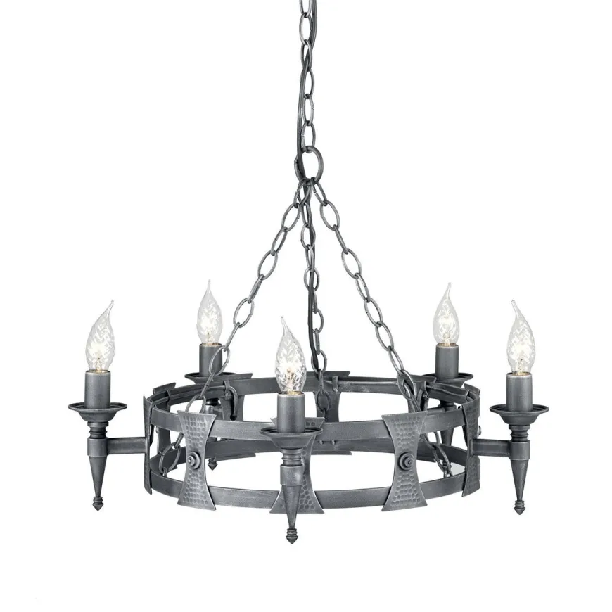 Saxon Black And Silver Ø60 - Elstead Lighting - lampa wisząca