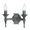 Saxon Black And Silver - Elstead Lighting - kinkiet podwójny