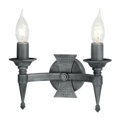 Saxon Black And Silver - Elstead Lighting - kinkiet podwójny