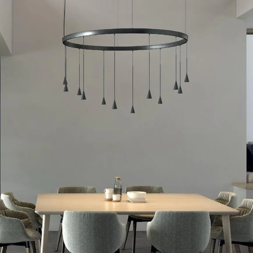 Skybell Circle S/12L/40 czarny - Bover - lampa wisząca