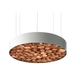 Spiro Ø75 akrylowy biały czekolada drewna - Luzifer LZF - lampa wisząca
