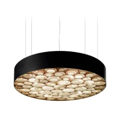 Spiro Ø75 czarny, drewniany - Luzifer LZF - lampa wisząca