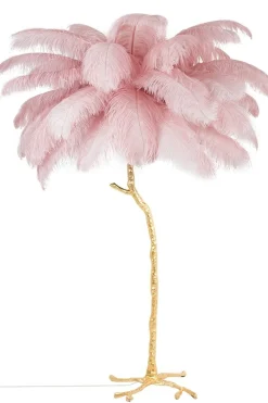Tiffany 175 Różowa Mosiądz - King Home - lampa podłogowa