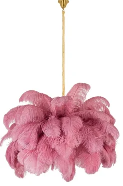 Tiffany 135 Różowa Mosiądz - King Home - lampa wisząca