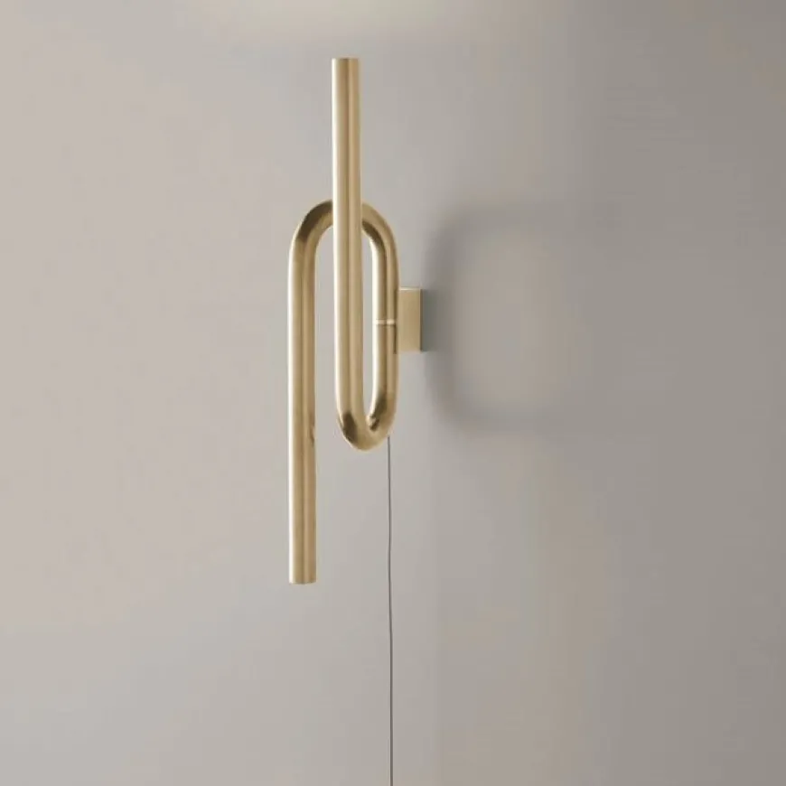 Tobia H40 złoty - Foscarini - lampa ścienna