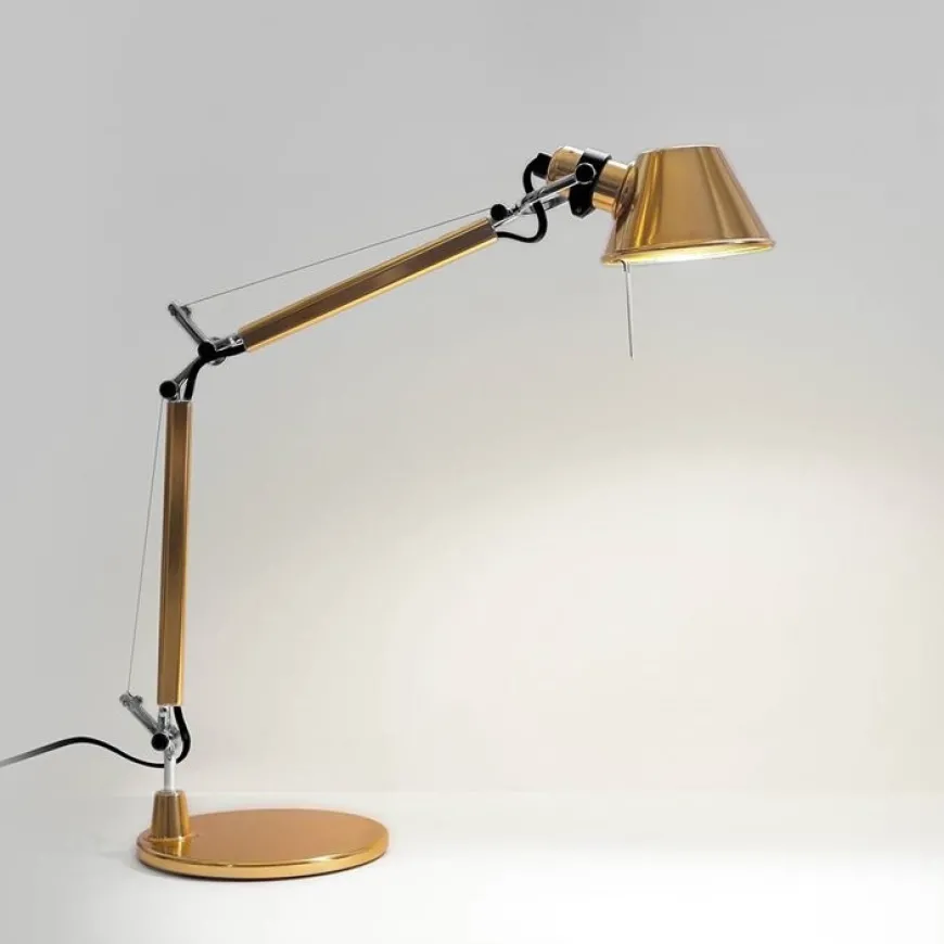 Tolomeo Micro H37 polerowane złoty - Artemide - lampa biurkowa