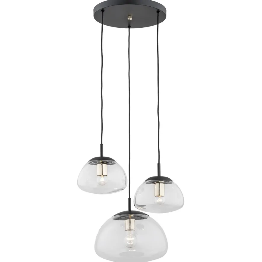 Trini 1492 - Argon - lampa wisząca 3 pł. na okrągłej podsufitce