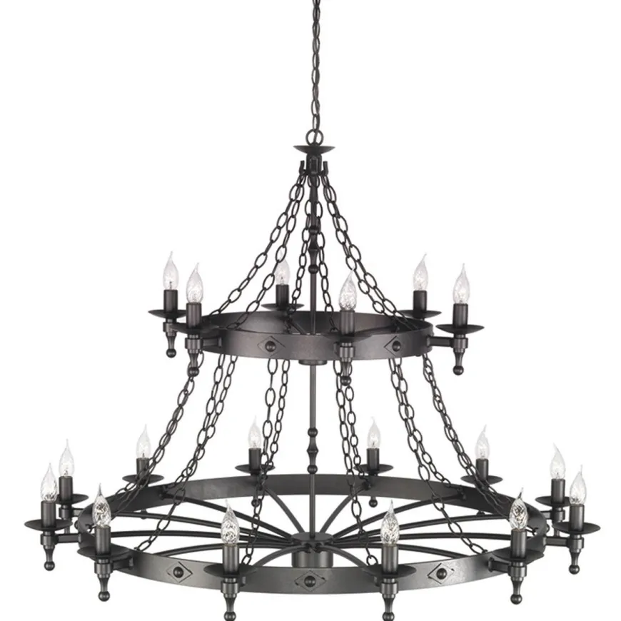 Warwick Graphite Black - Elstead Lighting - lampa 18-płomienna