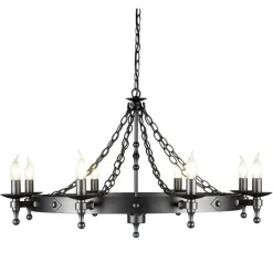 Warwick Graphite Black - Elstead Lighting - lampa 8-płomienna