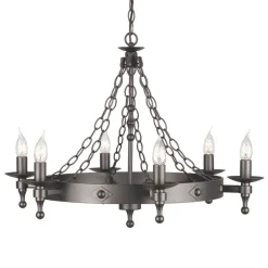 Warwick Graphite Black - Elstead Lighting - lampa 6-płomienna
