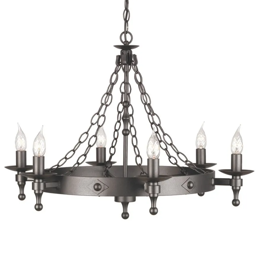 Warwick Graphite Black - Elstead Lighting - lampa 6-płomienna