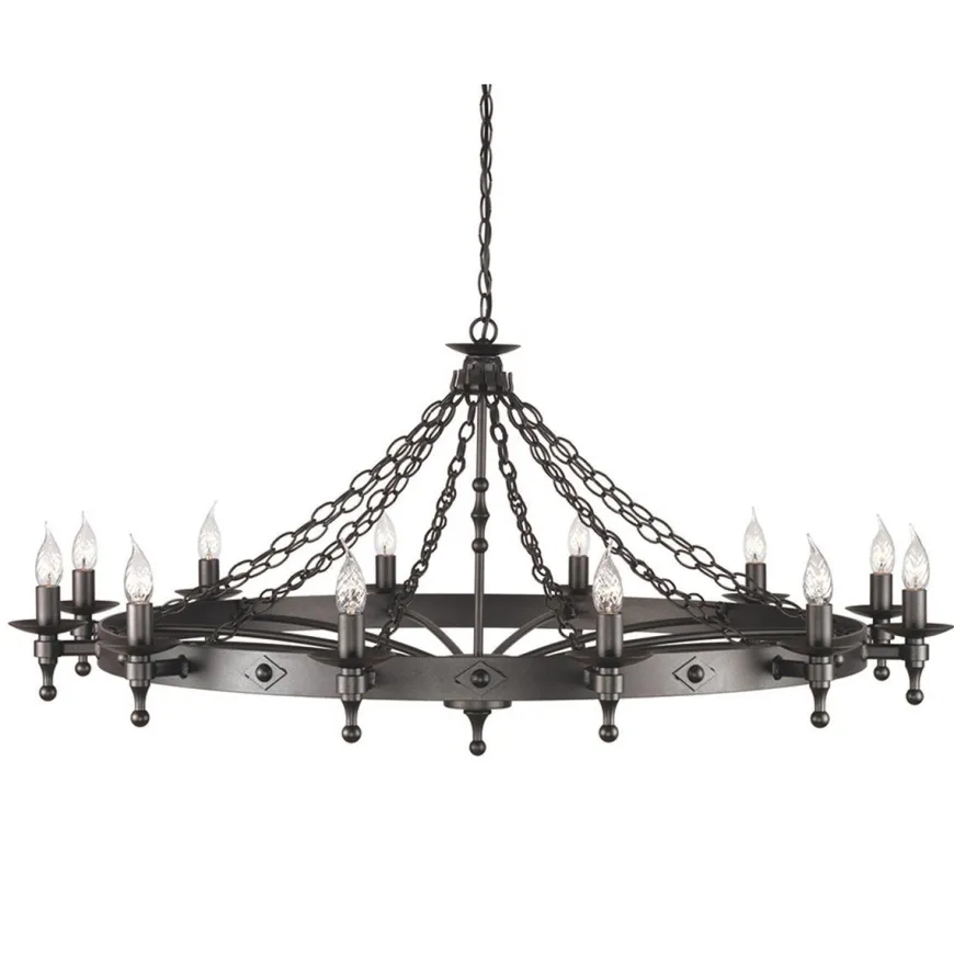 Warwick Graphite Black - Elstead Lighting - lampa 12-płomienna