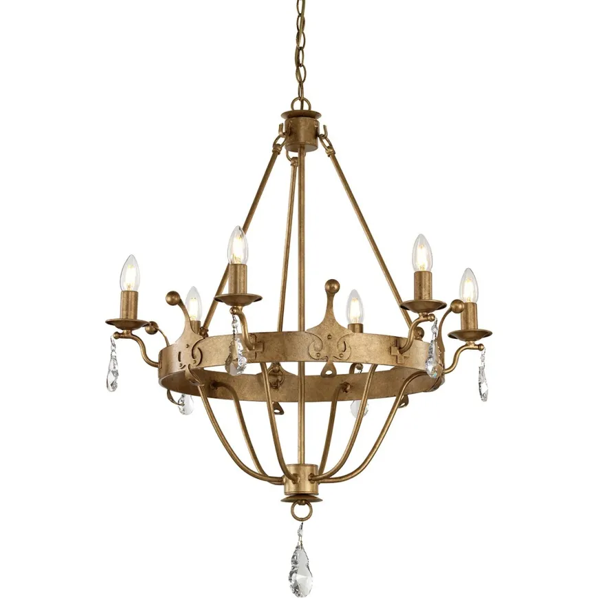 Windsor Gold Patina - Elstead Lighting - lampa 6-płomienna