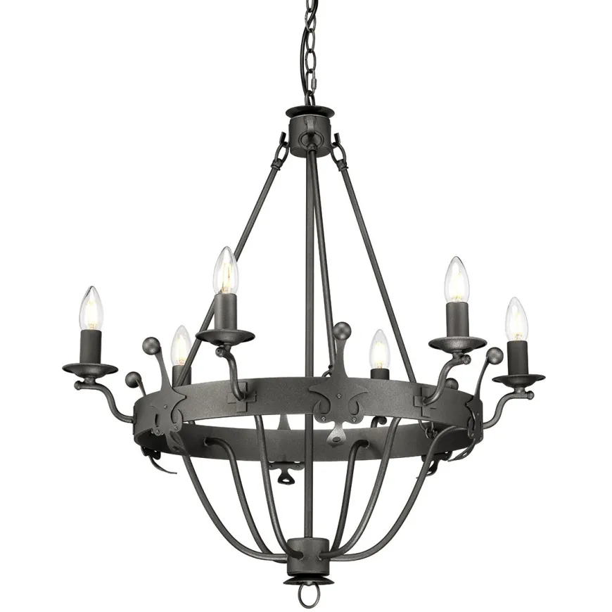 Windsor Graphite - Elstead Lighting - lampa 6-płomienna