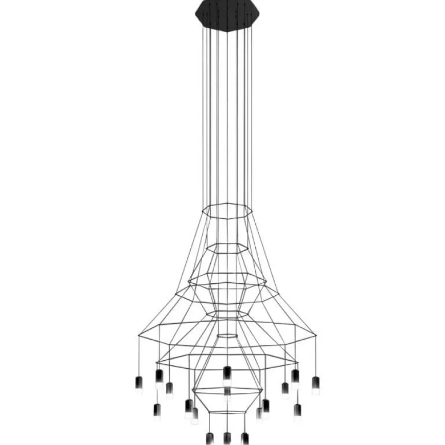 Wireflow Chandelier 0315 czarny - Vibia - lampa wisząca