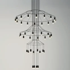 Wireflow Chandelier 0378 czarny - Vibia - lampa wisząca