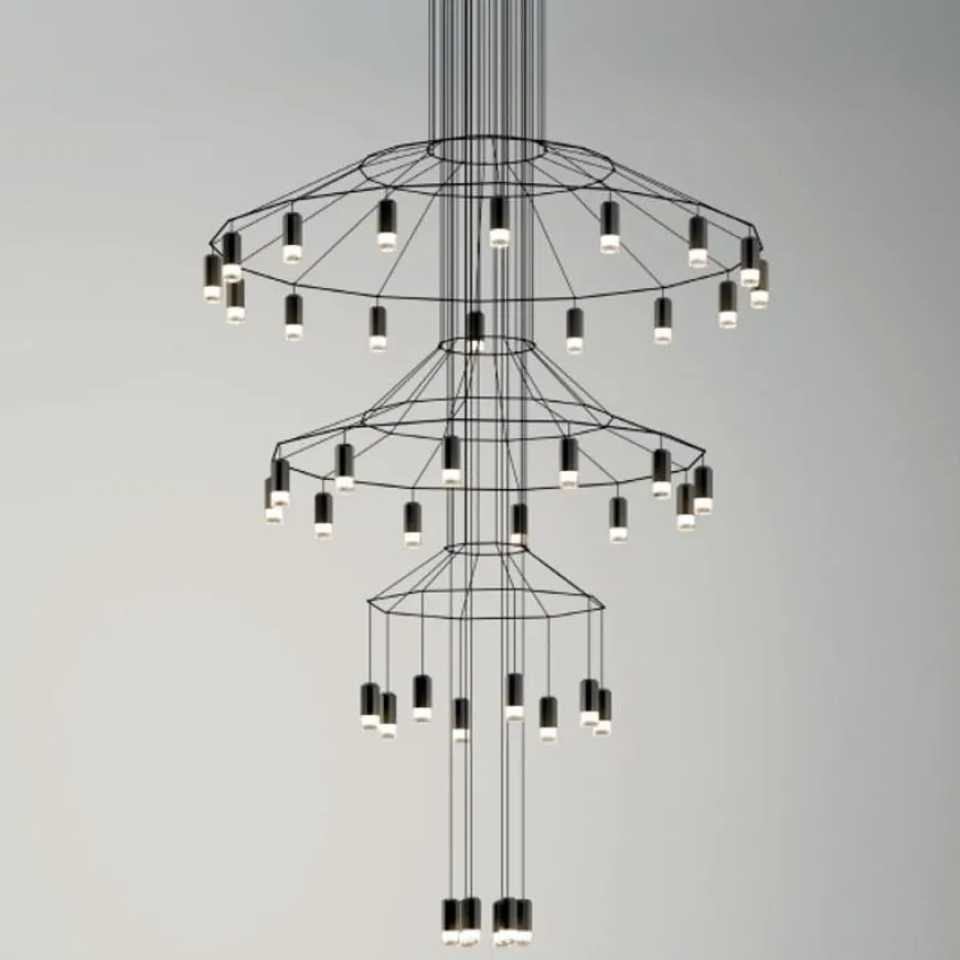 Wireflow Chandelier 0378 czarny - Vibia - lampa wisząca