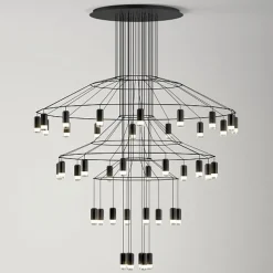 Wireflow Chandelier 0377 czarny - Vibia - lampa wisząca