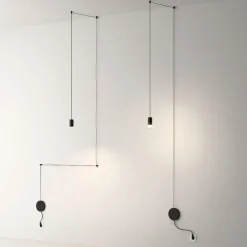 Wireflow Free-Form H200 czarny - Vibia - lampa wisząca